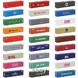 10pcs Containers Model HO Scale Plastic 40ft Trains Wagons 187 Railway Carriage