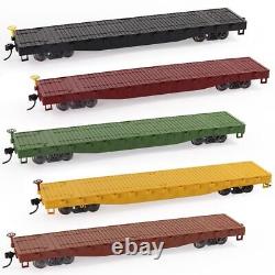 3pcs Flat Car Model HO Scale 52ft Pure Color Flatbed Carriage 187 Freight Lots