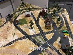 HO Scale Model Train Layout(Includes Building Supplies and Locomotives)