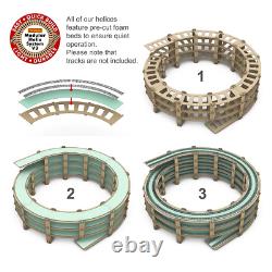 HO Scale Single Track Helix For Model Trains Radius 22 Height 20, 4.5 Levels
