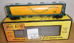 Mth 30-75390 Illinois Central 4-bay Cylindrical Map Hopper Car O Gauge Toy Train