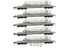 N Scale DODX Navy Flat Car 5-Pack with Ballistic Missles NEW MTL