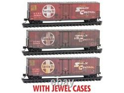 N Scale Micro-Trains MTL 98305023 ATSF Santa Fe 50' Box Car 3-Pack Weathered