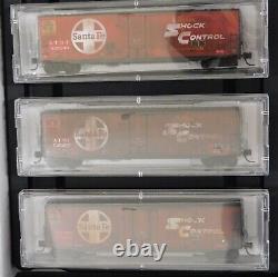 N Scale Micro-Trains MTL 98305023 ATSF Santa Fe 50' Box Car 3-Pack Weathered