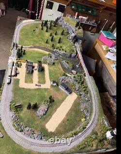 N-scale Model Train Layout, Includes Trains