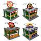O Scale Economy Pack 4 Fast Food Stands Withrotating Banners For Model Train