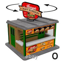 O Scale Economy Pack 4 Fast Food Stands withRotating Banners for Model Train