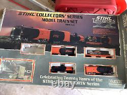 Stihl Chainsaws collectors series model train set HO scale. Used