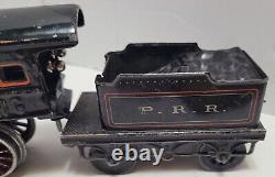 VINTAGE BING TRAIN SET WithCAST IRON LOCOMOTIVE & TIN PLATE CARS