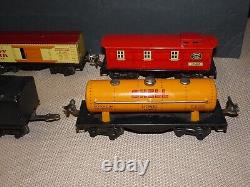 Ensemble de trains miniatures Lionel de 1940, échelle 027 avec boîte et livret d'instructions pré-guerre