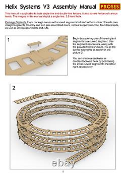 Hélice à voie unique à l'échelle HO pour trains miniatures Rayon 22 Hauteur 20, 4.5 Niveaux