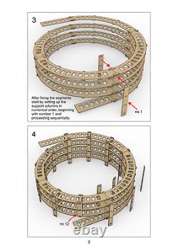 Hélice à voie unique à l'échelle HO pour trains miniatures Rayon 22 Hauteur 20, 4.5 Niveaux