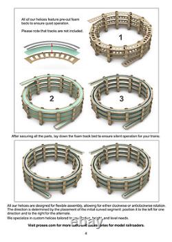 Hélice à voie unique à l'échelle HO pour trains miniatures Rayon 22 Hauteur 20, 4.5 Niveaux