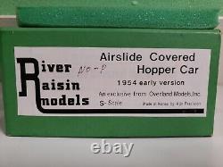 Modèles de River Raisin Airslide Covered Hopper Version 1954 S-Scale Train en laiton NOS