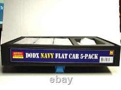 Pack de 5 wagons plats de la marine DODX à l'échelle N avec missiles balistiques NEUF MTL