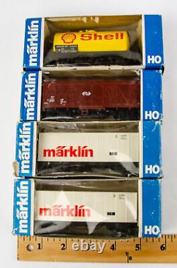 Wagon-citerne à conteneurs Marklin Shell 187 à l'échelle HO, lot de 4 voitures de train miniature